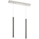 Forest LED 30 inch Brushed Nickel Linear Chandelier Ceiling Light in 2, 13, Pearl Black Steel