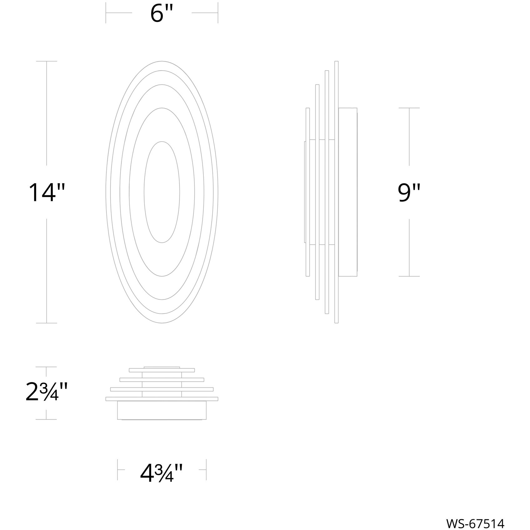 Orbix Wall Sconce Wall Light in 3500K, Black, dweLED