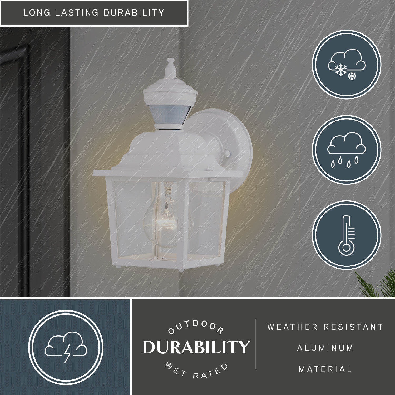 Bedford Textured White Outdoor Motion Sensor