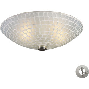 Fusion 2 Light 12 inch Satin Nickel Semi Flush Mount Ceiling Light in White Mosaic Glass