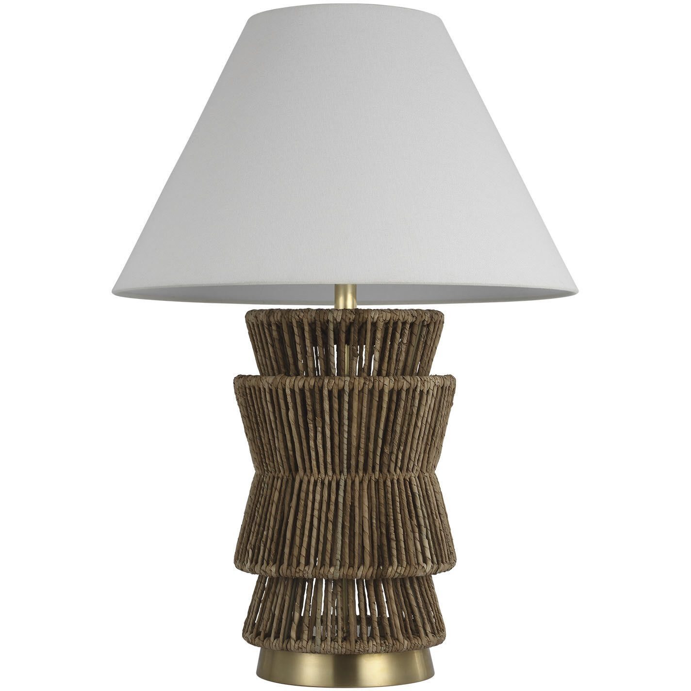 Chapman & Myers Antigua 29.25 inch 15 watt Natural Abaca and Antique-Burnished Brass Layered Table Lamp Portable Light