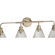Pleated 4 Light 34 inch Premium Bronze Vanity Light Wall Light