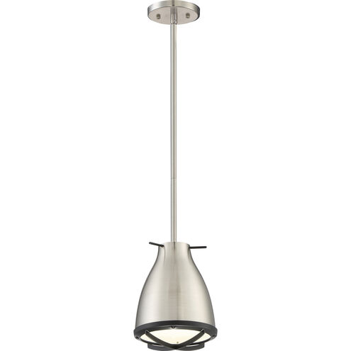 Thrust LED 7 inch Brushed Nickel and White Accents Pendant Ceiling Light