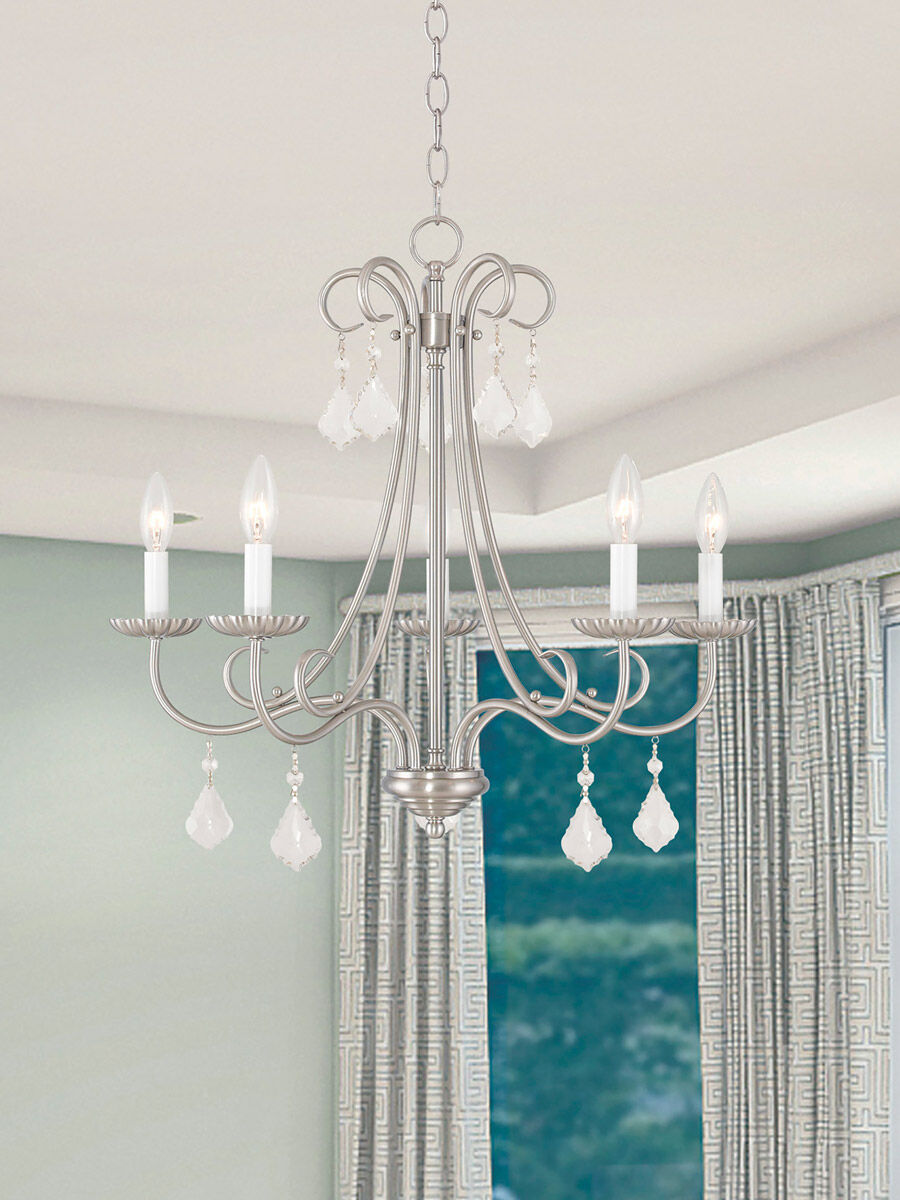 Daphne 5 Light 25 inch Brushed Nickel Chandelier Ceiling Light