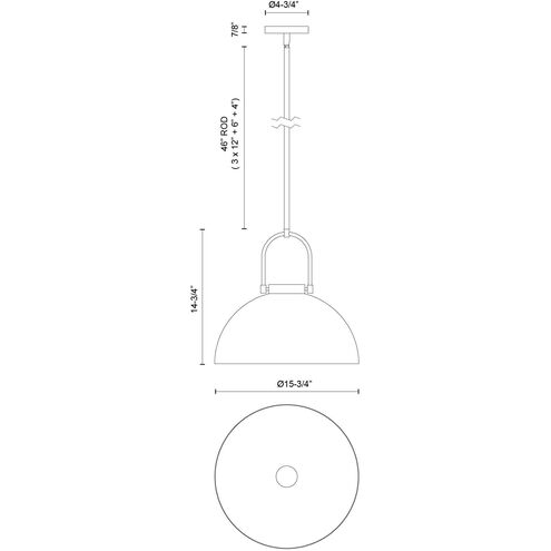 Alora Mood Harper 1 Light 15.75 inch Steel Shade Pendant Ceiling Light