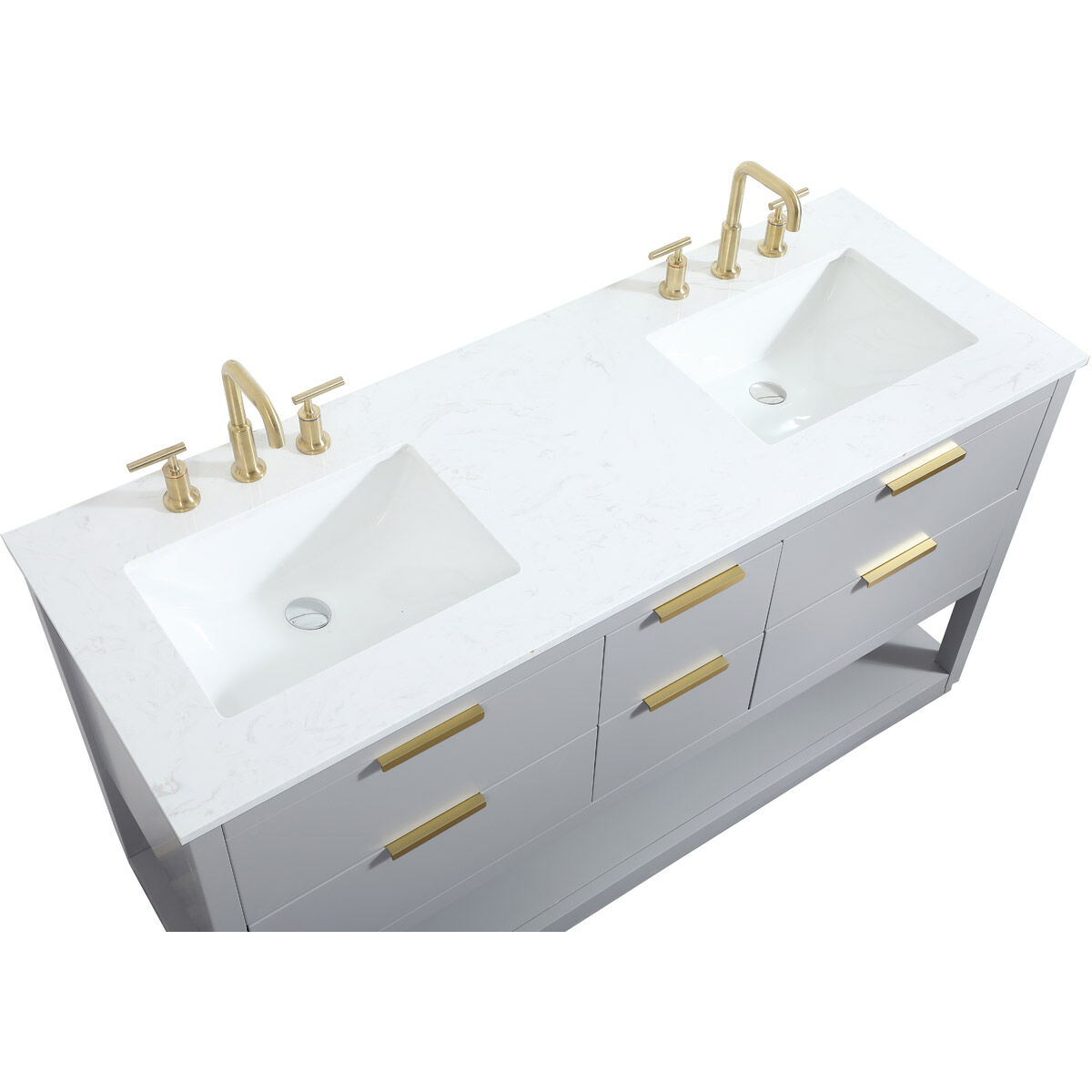 Larkin 60 X 22 X 34 inch Grey Vanity Sink Set