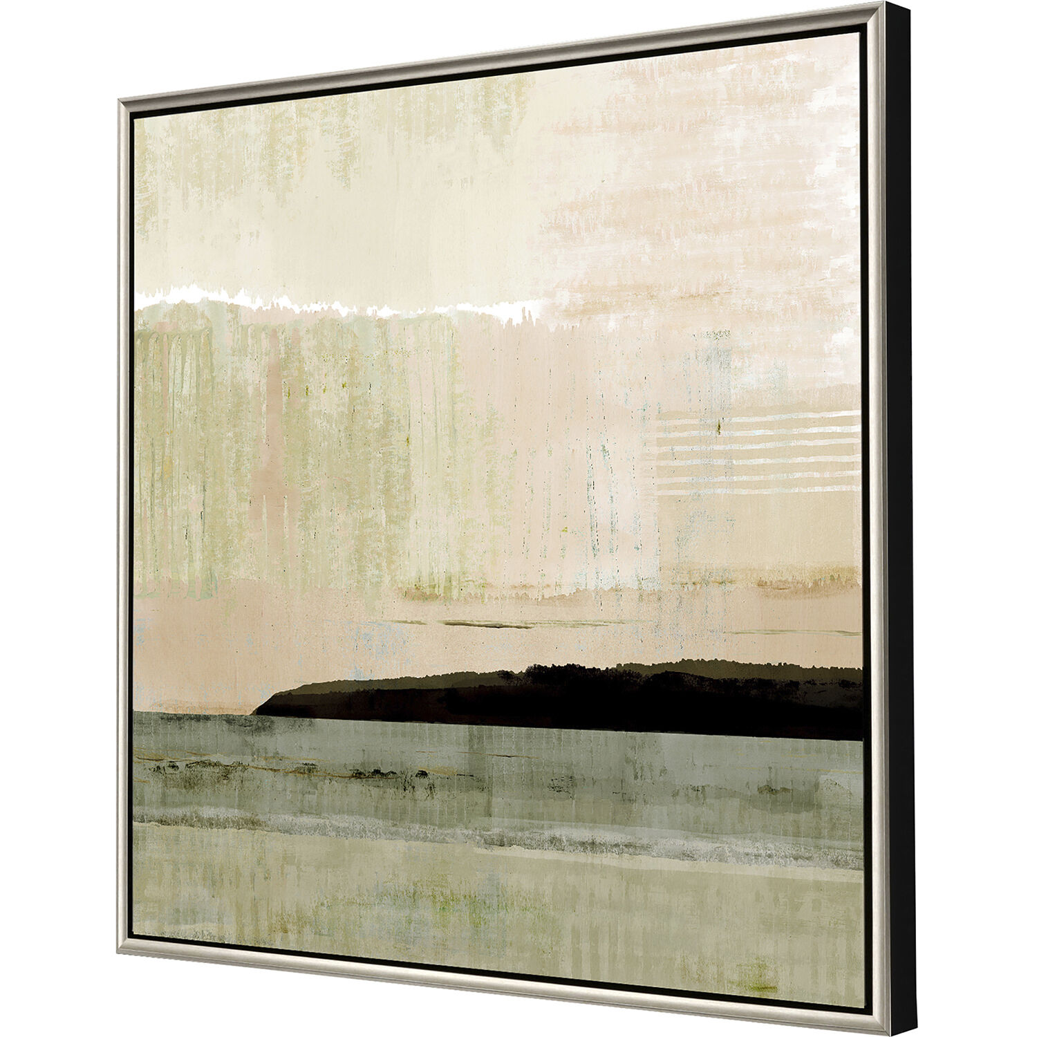 Blush Horizon Beige and Brown and Gray and Pink Canvas