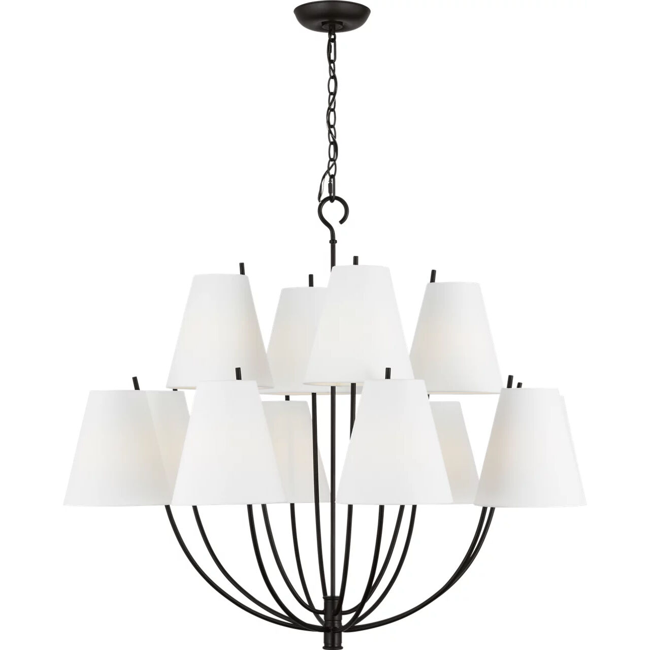 C&M by Chapman & Myers Marina 12 Light 40 inch Aged Iron Chandelier Ceiling Light