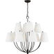 C&M by Chapman & Myers Marina 12 Light 40 inch Aged Iron Chandelier Ceiling Light