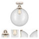 Nouveau 2 Beacon LED 12 inch Polished Nickel Semi-Flush Mount Ceiling Light in Clear Glass