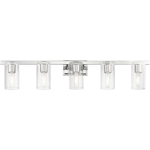 Clarion 5 Light 42 inch Polished Chrome Vanity Sconce Wall Light