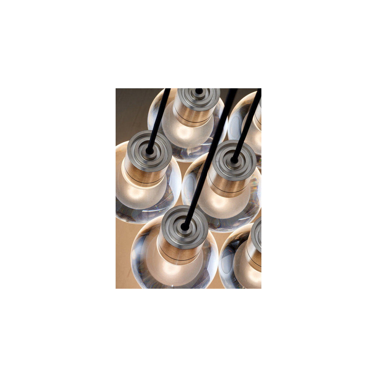 Sean Lavin Mina LED 5 inch Satin Nickel Pendant Ceiling Light in LED 90 CRI 2200K-3000K, 7, Black Cord, Integrated LED