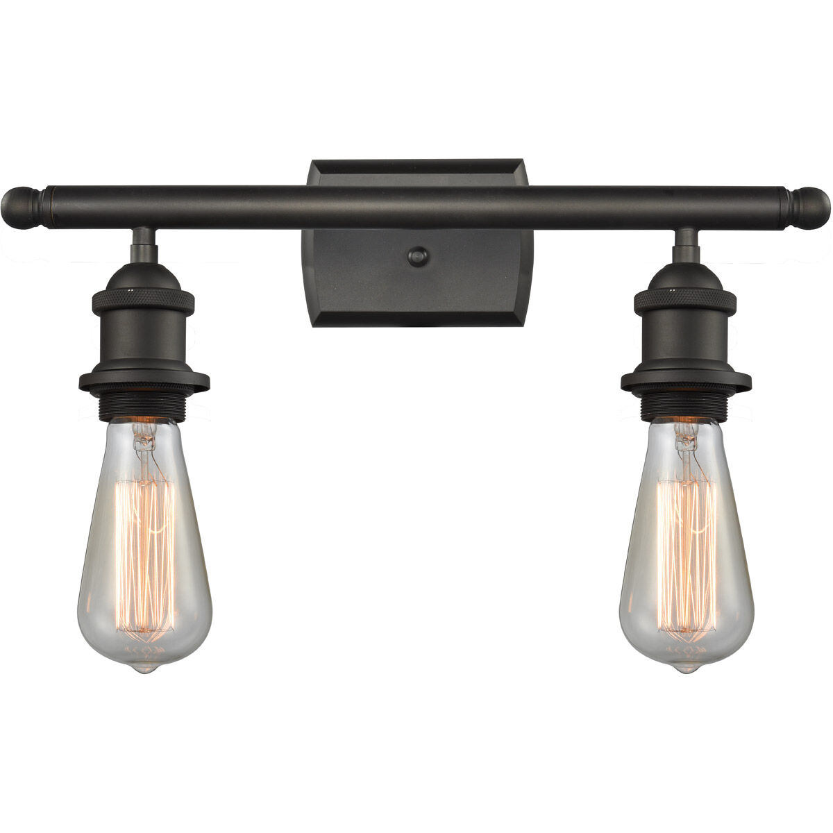 Ballston Bare Bulb 2 Light 16 inch Oil Rubbed Bronze Bath Vanity Light Wall Light, Ballston