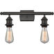 Ballston Bare Bulb 2 Light 16 inch Oil Rubbed Bronze Bath Vanity Light Wall Light, Ballston
