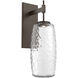 Vessel LED Flat Bronze Tempo Sconce Wall Light in 3000K LED, Clear, Large
