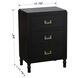 Samantha 25 X 17.75 inch Black and Antique Gold Nightstand