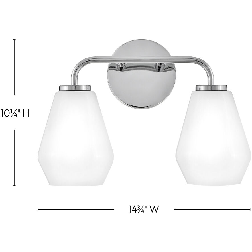 Gio LED 14.75 inch Chrome Bath Light Wall Light