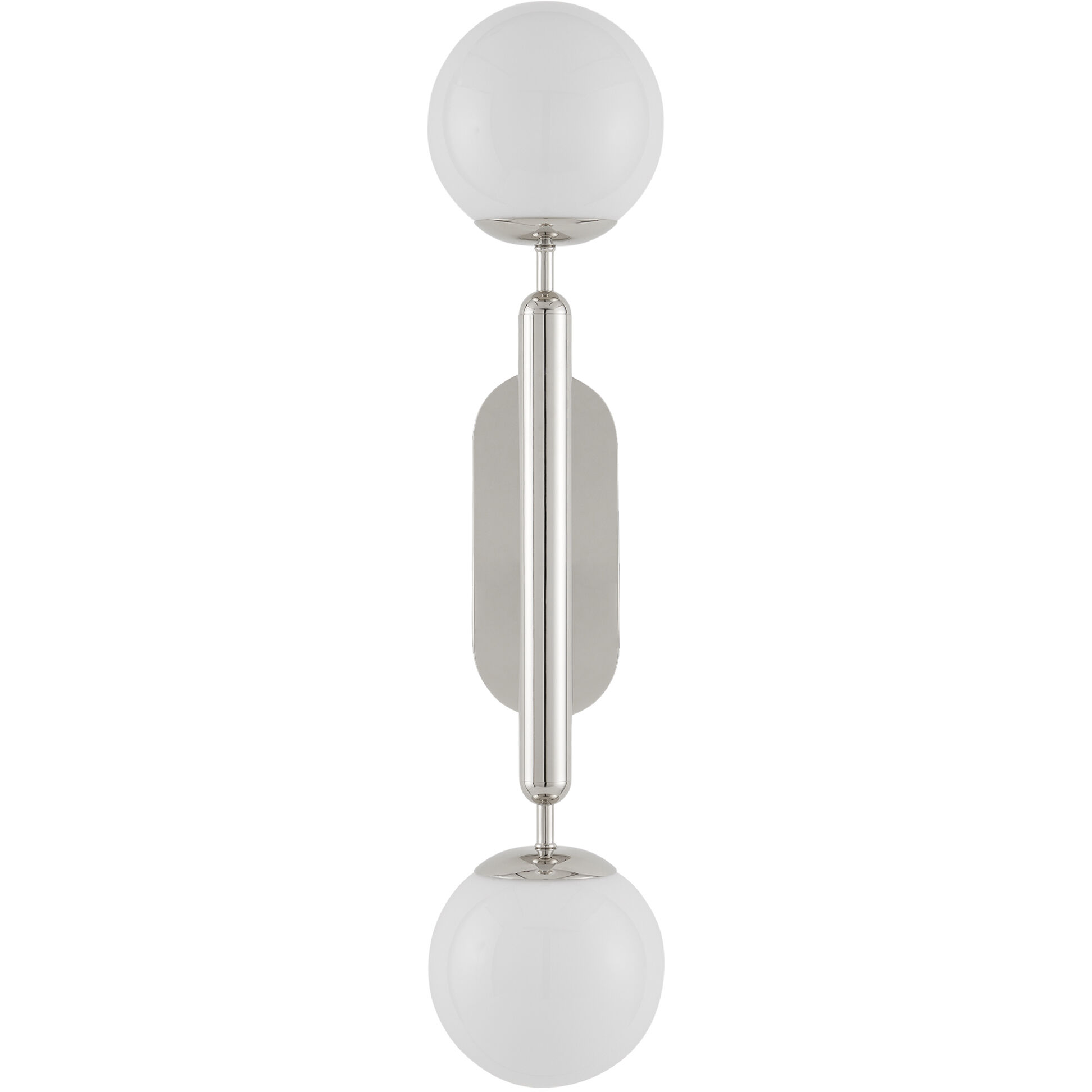 Barbican 2 Light 6.5 inch Polished Nickel and White Bath Sconce Wall Light