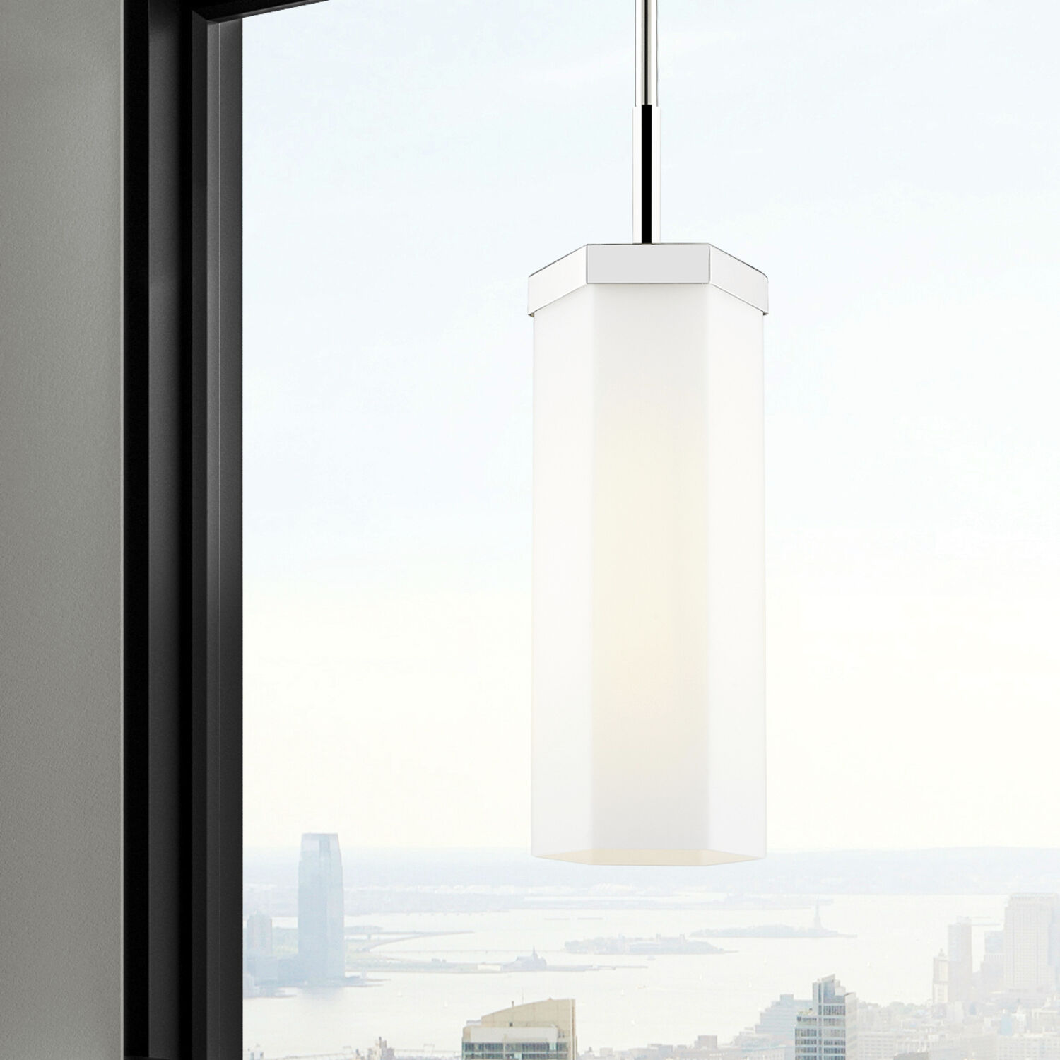 Downtown Urban Blakeley 1 Light 5 inch Polished Nickel Pendant Ceiling Light in Matte White