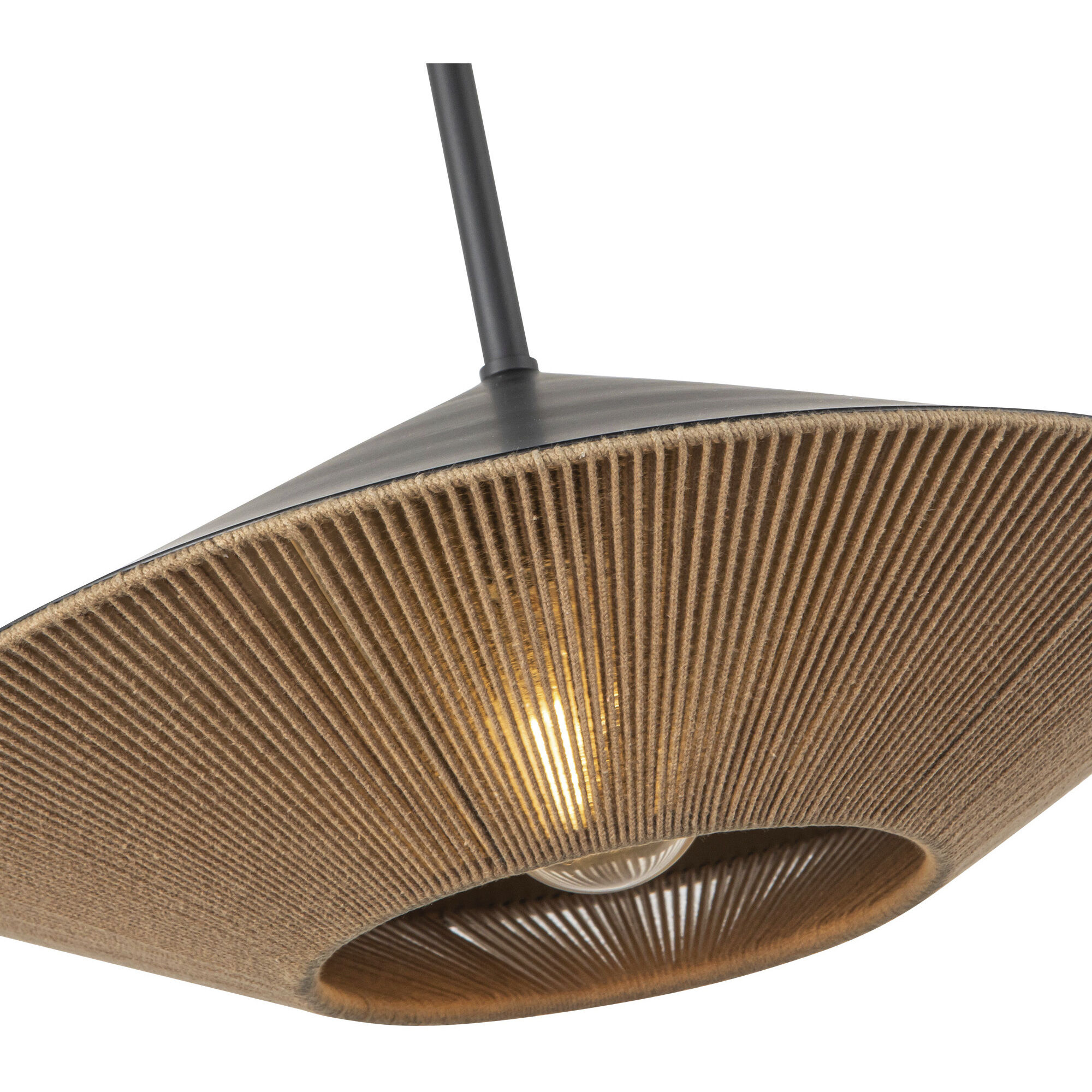 Alora Mood Daphne 1 Light 15 inch Matte Black/Brown Cotton Rope Pendant Ceiling Light in Matte Black and Brown Cotton Rope