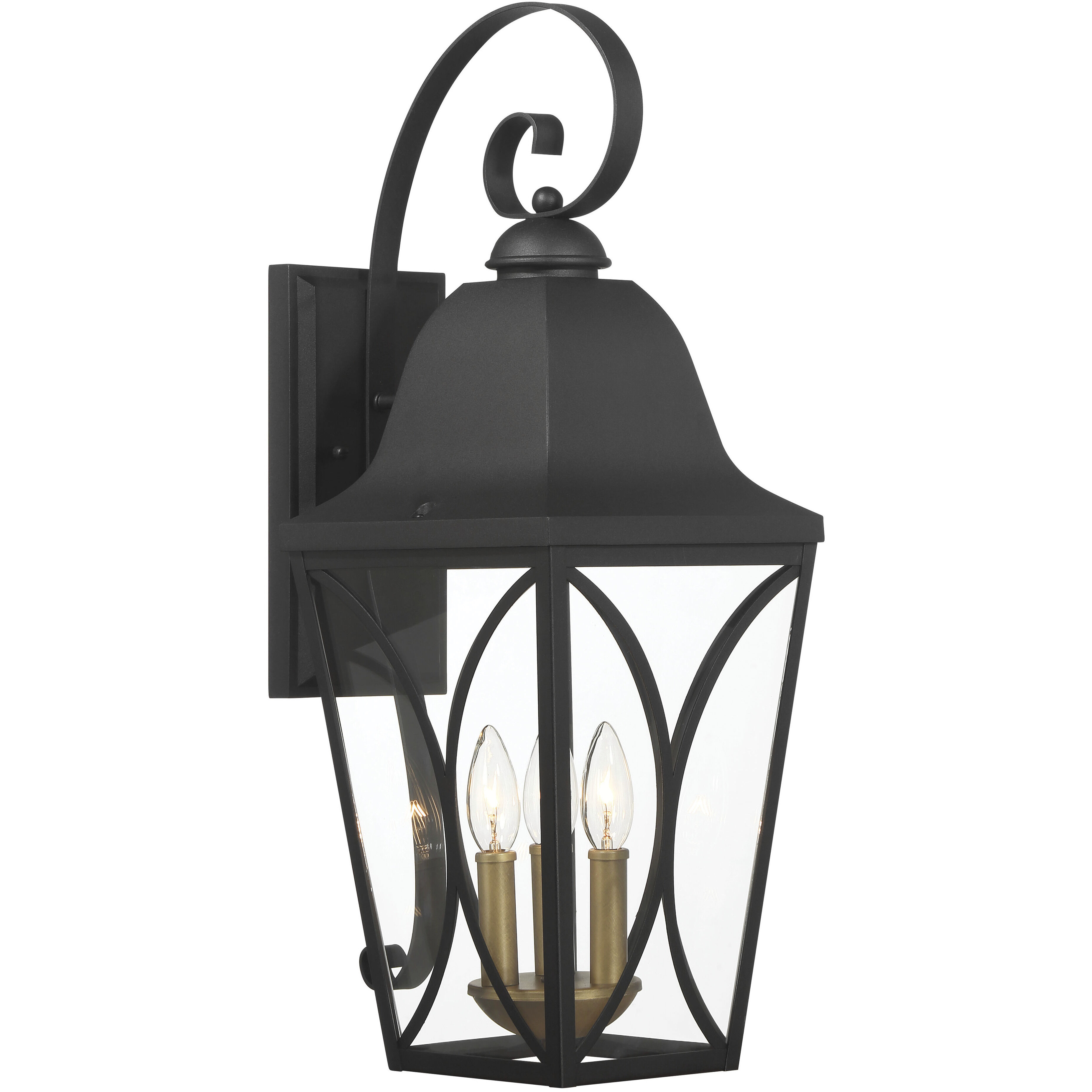 Cardigan Outdoor Wall Mount in Sand Coal and Olden Brass, Great Outdoors