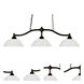 Chance 3 Light 50 inch Bronze Billiard Ceiling Light in White Linen Glass