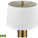 Elishaw 30 inch 9 watt Aged Brass with White Table Lamp Portable Light