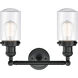 Franklin Restoration Dover 2 Light 14 inch Matte Black Bath Vanity Light Wall Light in Clear Glass, Franklin Restoration
