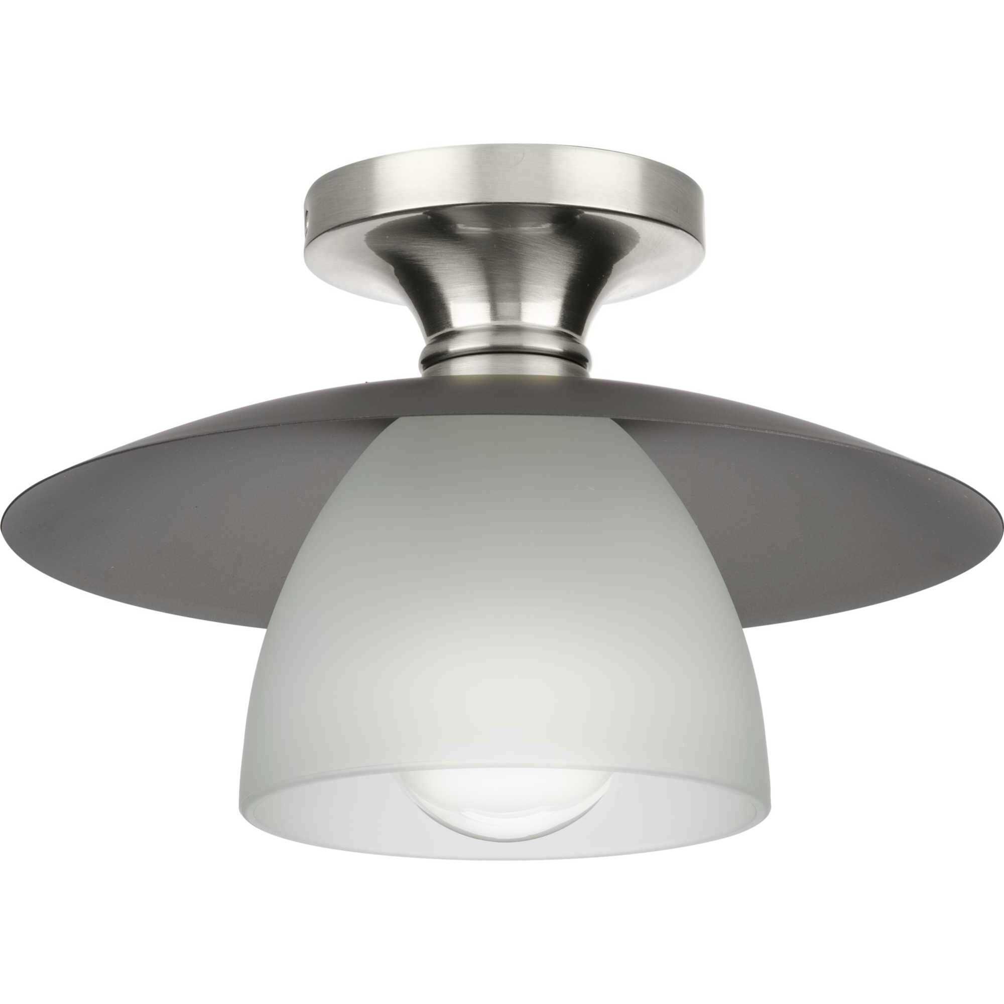 Trimble 1 Light 12 inch Brushed Nickel Semi-Flush Mount Ceiling Light, Design Series