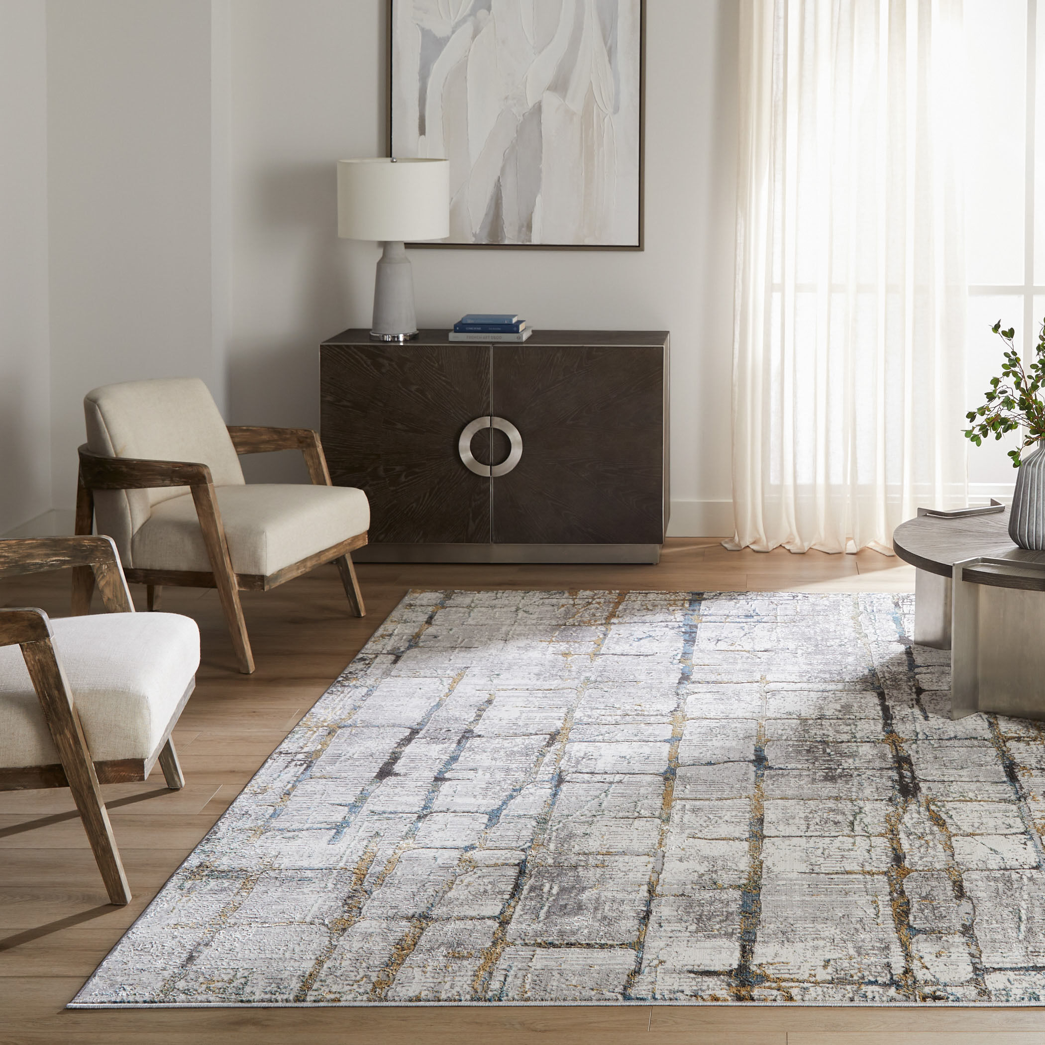 Adara 114 X 79 inch Mineral Tones Rug in 6 x 9