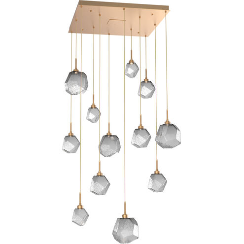 Gem LED Novel Brass Chandelier Ceiling Light, Square Multi-Port