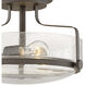Harper 3 Light 14.5 inch Oil Rubbed Bronze Indoor Semi-Flush Mount Ceiling Light in Clear Seedy