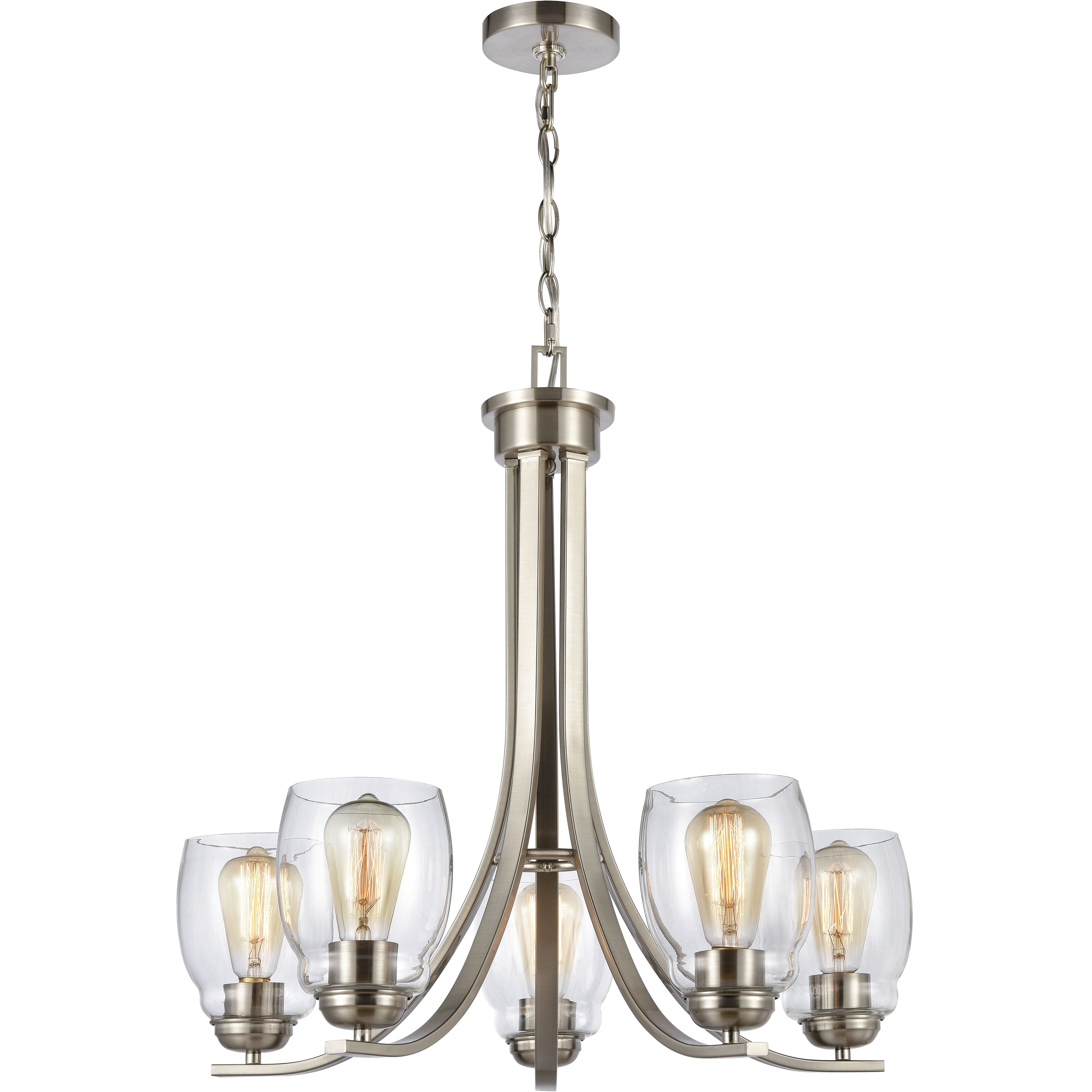 Calistoga 5 Light 25 inch Brushed Nickel Chandelier Ceiling Light