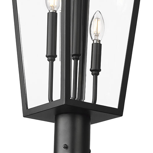 Gannon 3 Light 105.25 inch Black Outdoor Post Mounted Fixture in G9