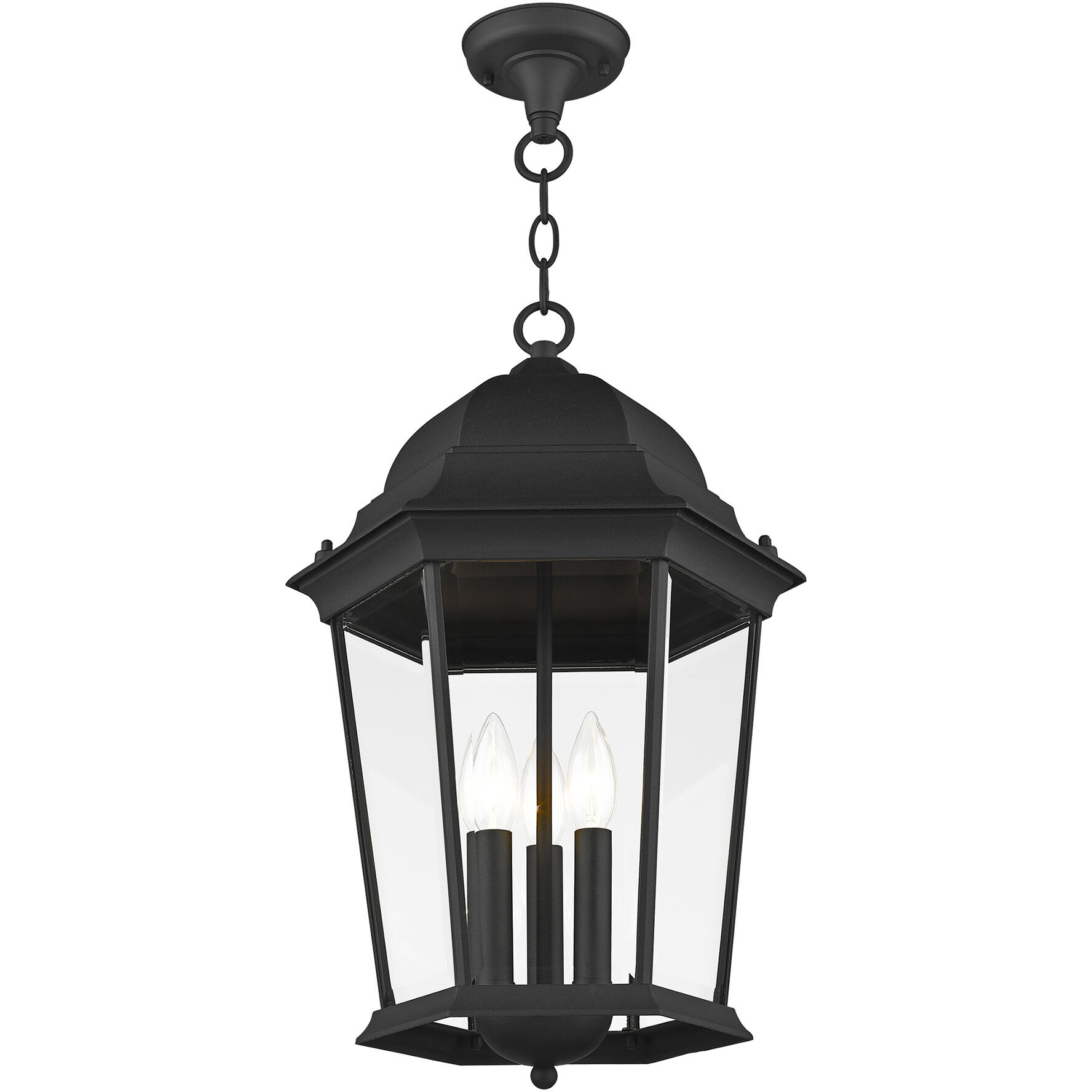 Hamilton 3 Light 13 inch Textured Black Outdoor Pendant Lantern