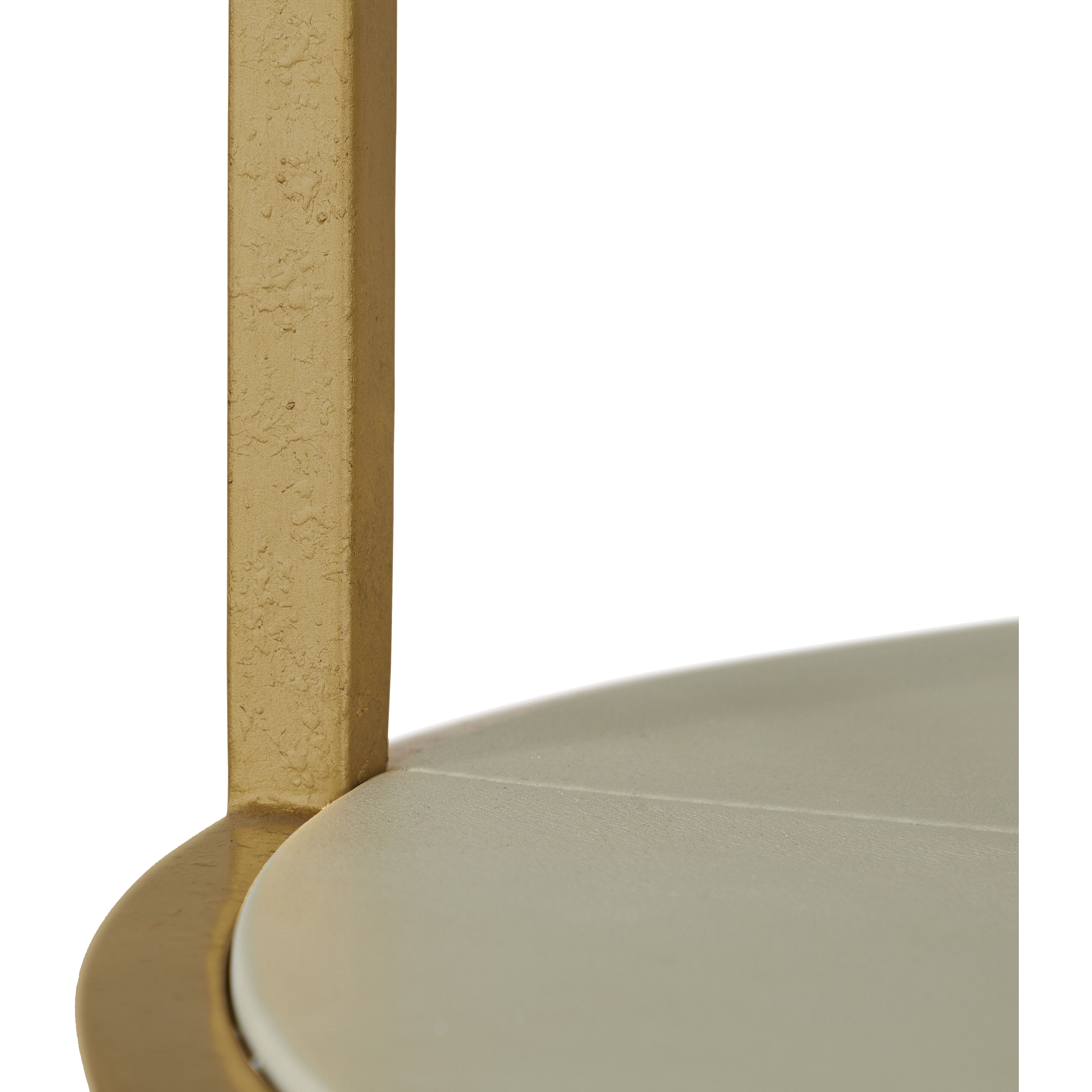 Constance 29 X 29 inch White Leather and Antique Brass Leaf Side Table