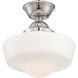 ML 1 Light 14 inch Polished Nickel Semi Flush Mount Ceiling Light