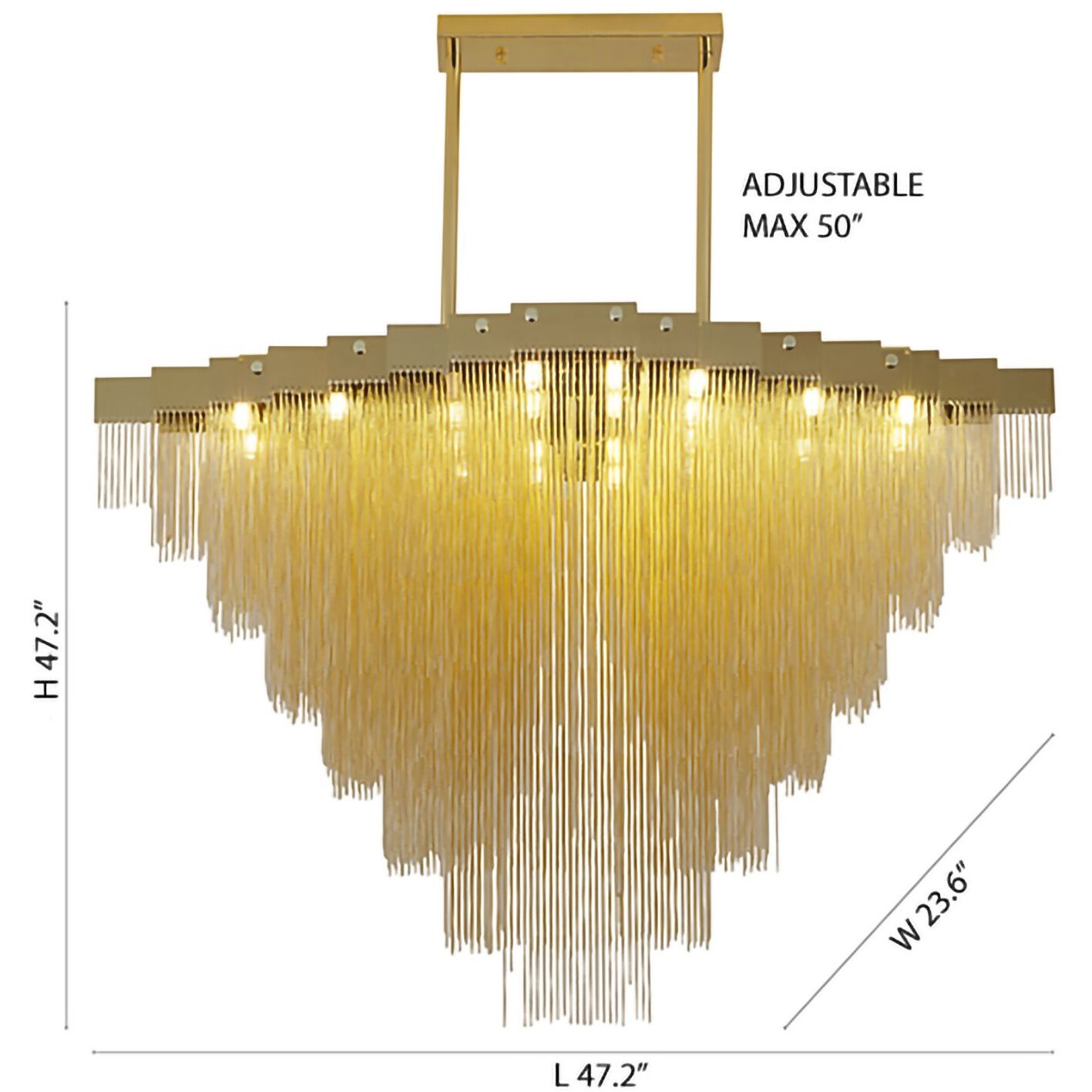 IMG Series 24 Light 23.6 inch Gold Chandelier Ceiling Light