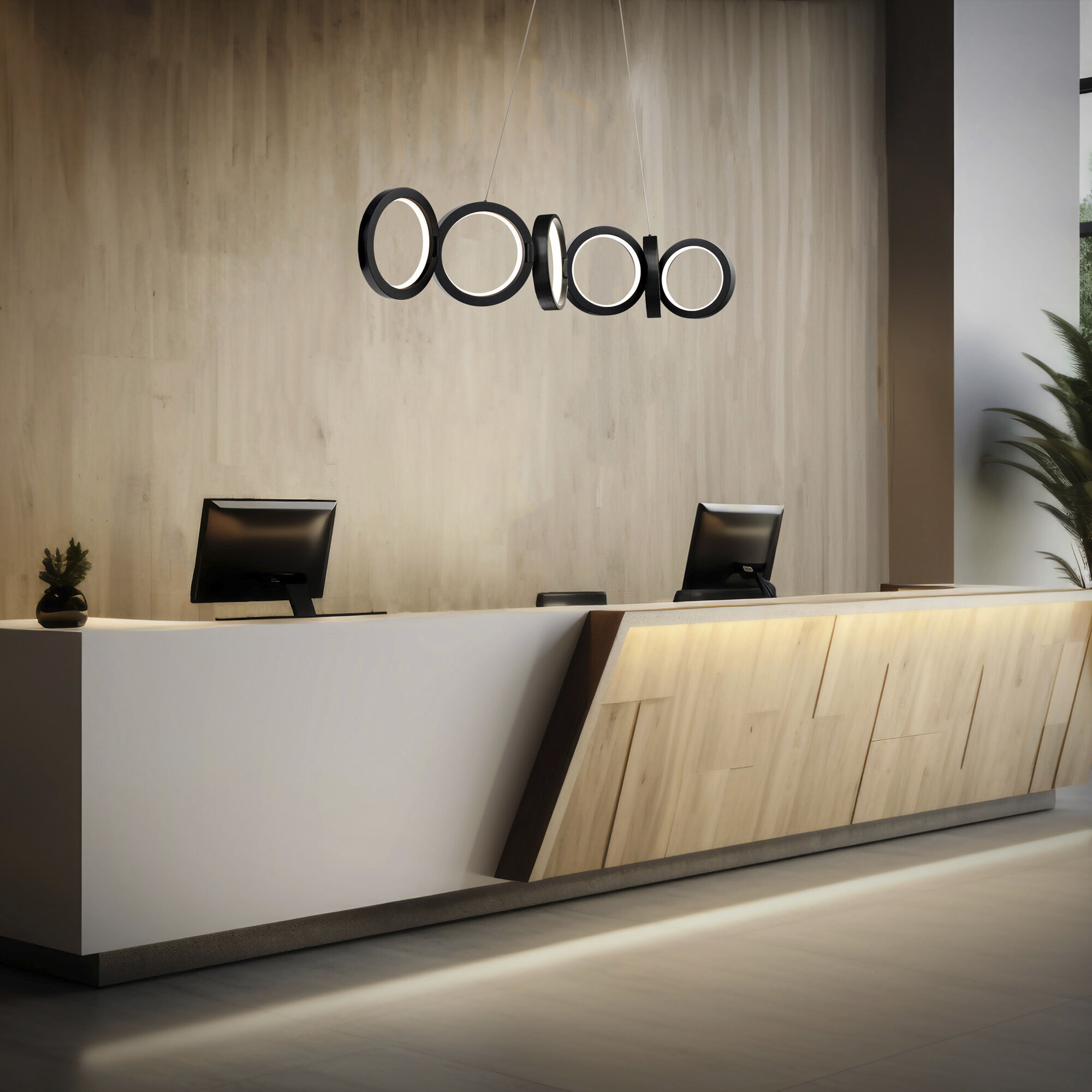 Cabot Linear Pendant Ceiling Light in 4000K, dweLED