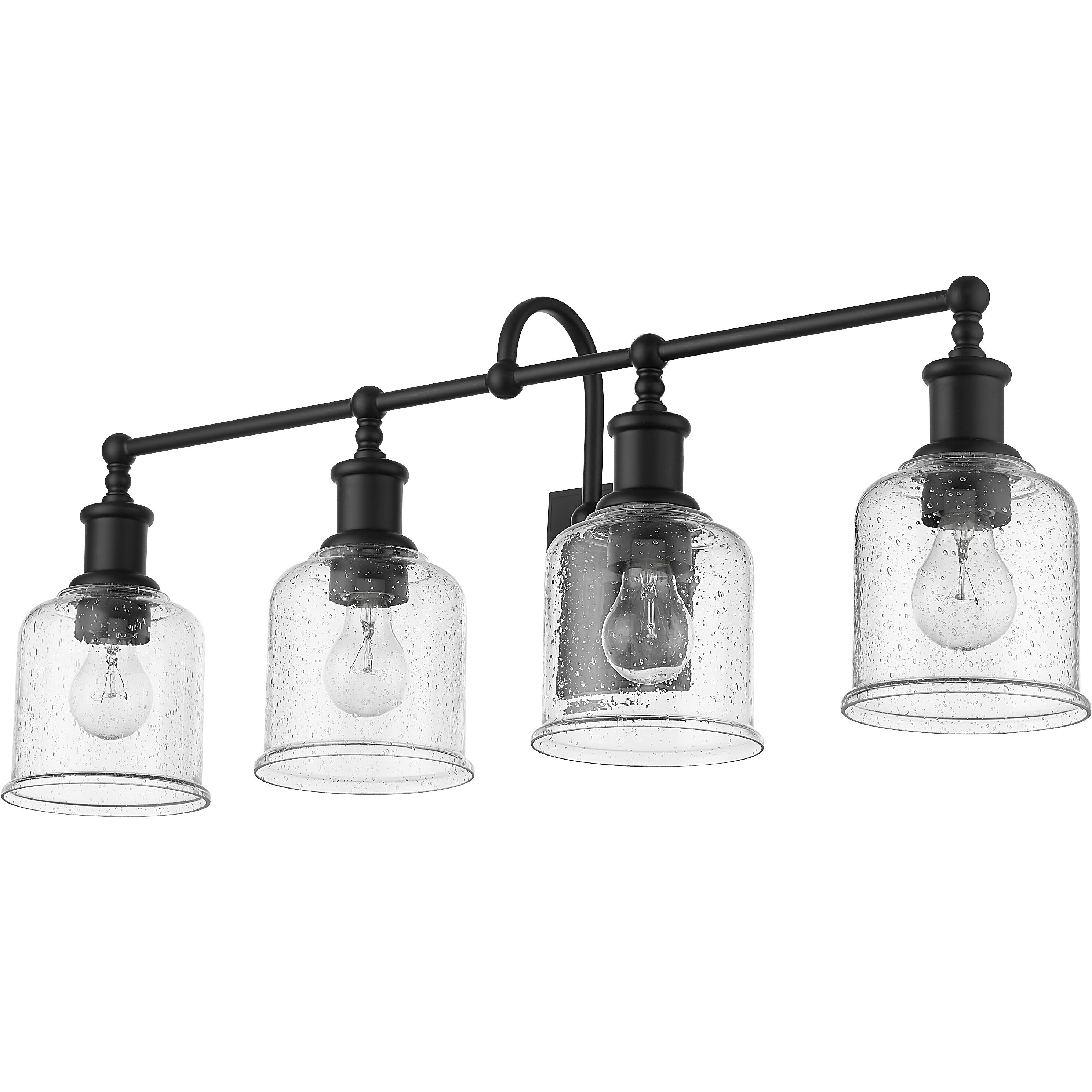 Bryant 4 Light 32 inch Matte Black Vanity Wall Light