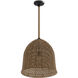 Malibu 1 Light 20 inch Natrual Hemp Rope Pendant Ceiling Light