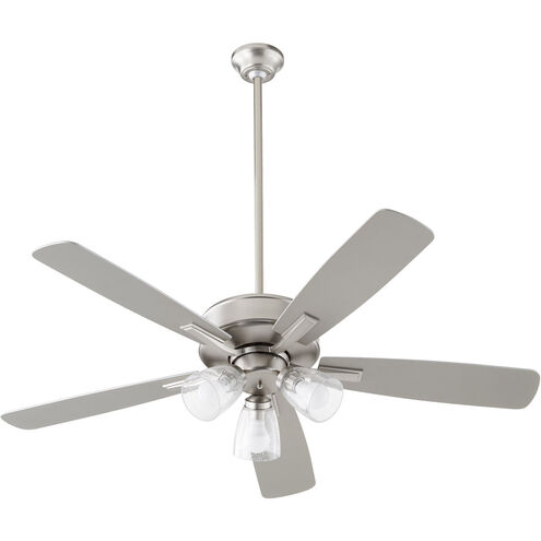 Ovation 52 inch Satin Nickel with Silver/Weathered Gray Blades Ceiling Fan