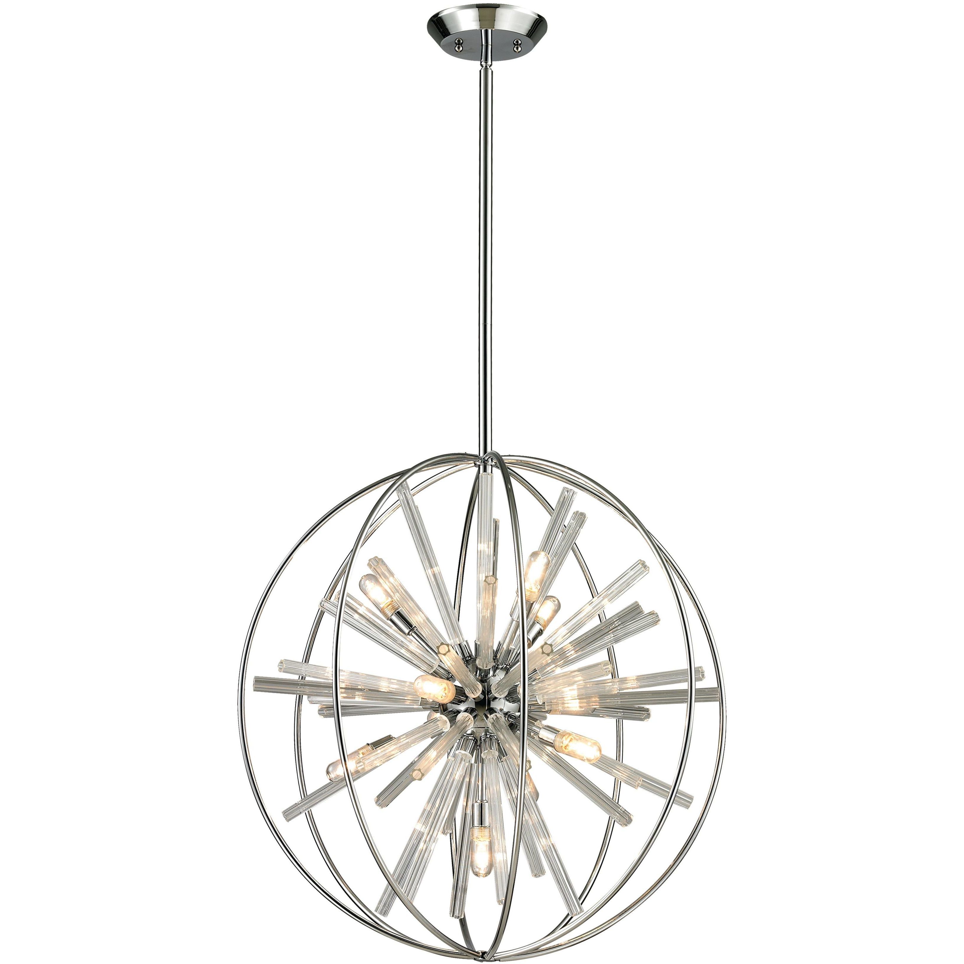 Twilight 10 Light 22 inch Polished Chrome with Clear Chandelier Ceiling Light