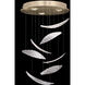 Elevate 3 Light 18 inch Gold Pendant Ceiling Light in Gold Leaf, White Plumes Studio Glass