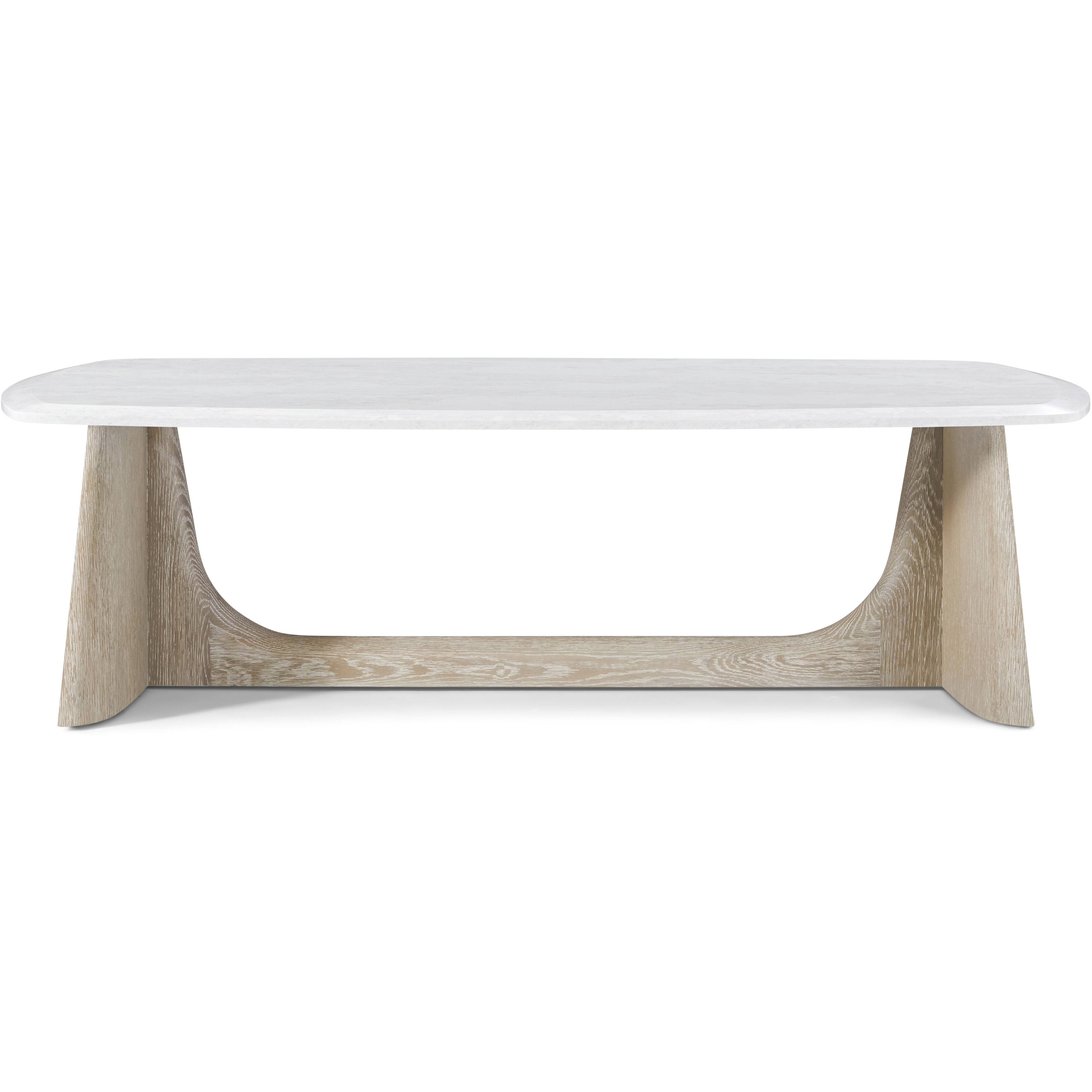 Repose 55 X 32 inch Grey Oak Coffee Table, Wooden with Quartz Top