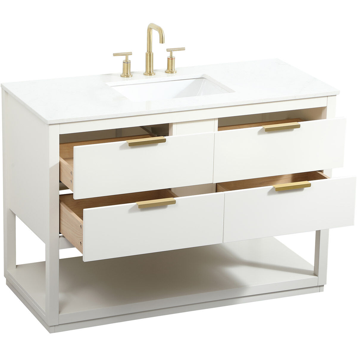Larkin 48 X 22 X 34 inch White Vanity Sink Set