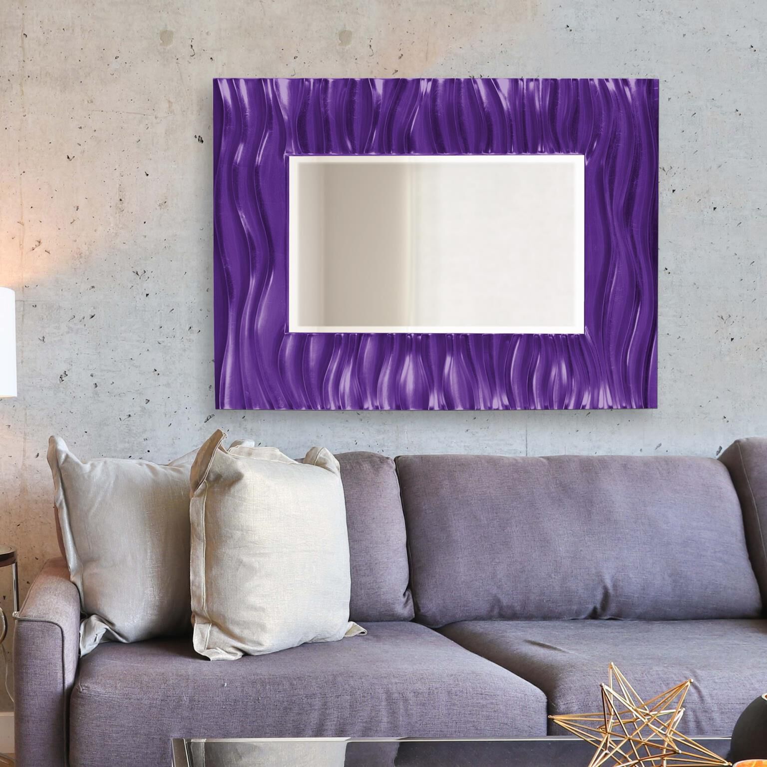 Zenith 39 X 31 inch Glossy Royal Purple Wall Mirror