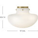 Molly 3 Light 15 inch Lacquered Brass Semi-Flush Mount Ceiling Light