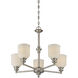Melrose 5 Light 24 inch Satin Nickel Chandelier Ceiling Light