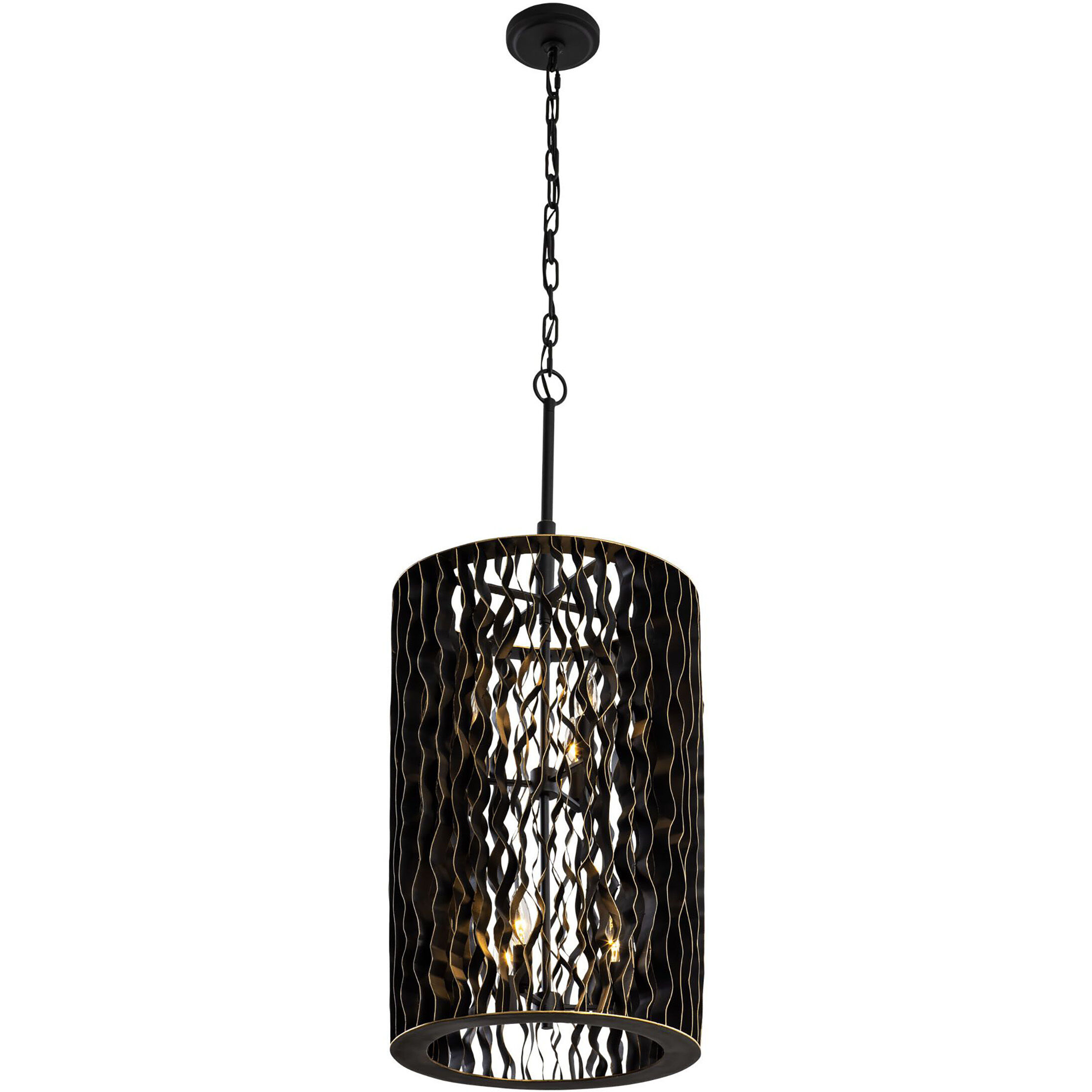 Estela 6 Light 16 inch Matte Black Foyer Ceiling Light, Smithsonian Collaboration